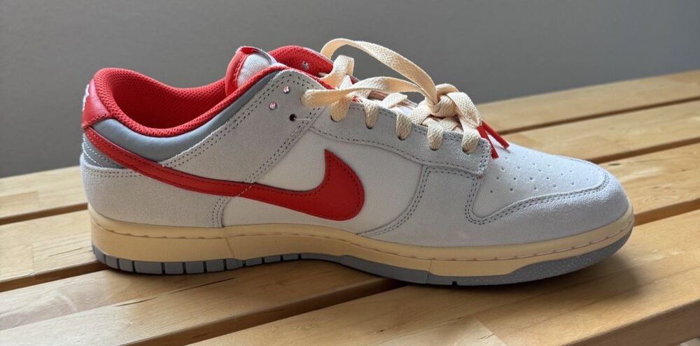 Nike Men's Dunk Low  "Athletic Department" in Sail/Picante Red - Picture 12 of 12